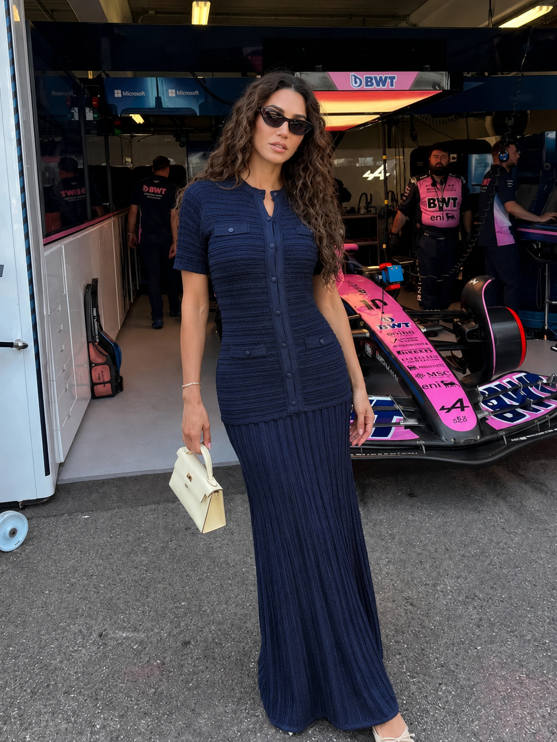Beatrice Paillettenkleid aus Strick, Maxi