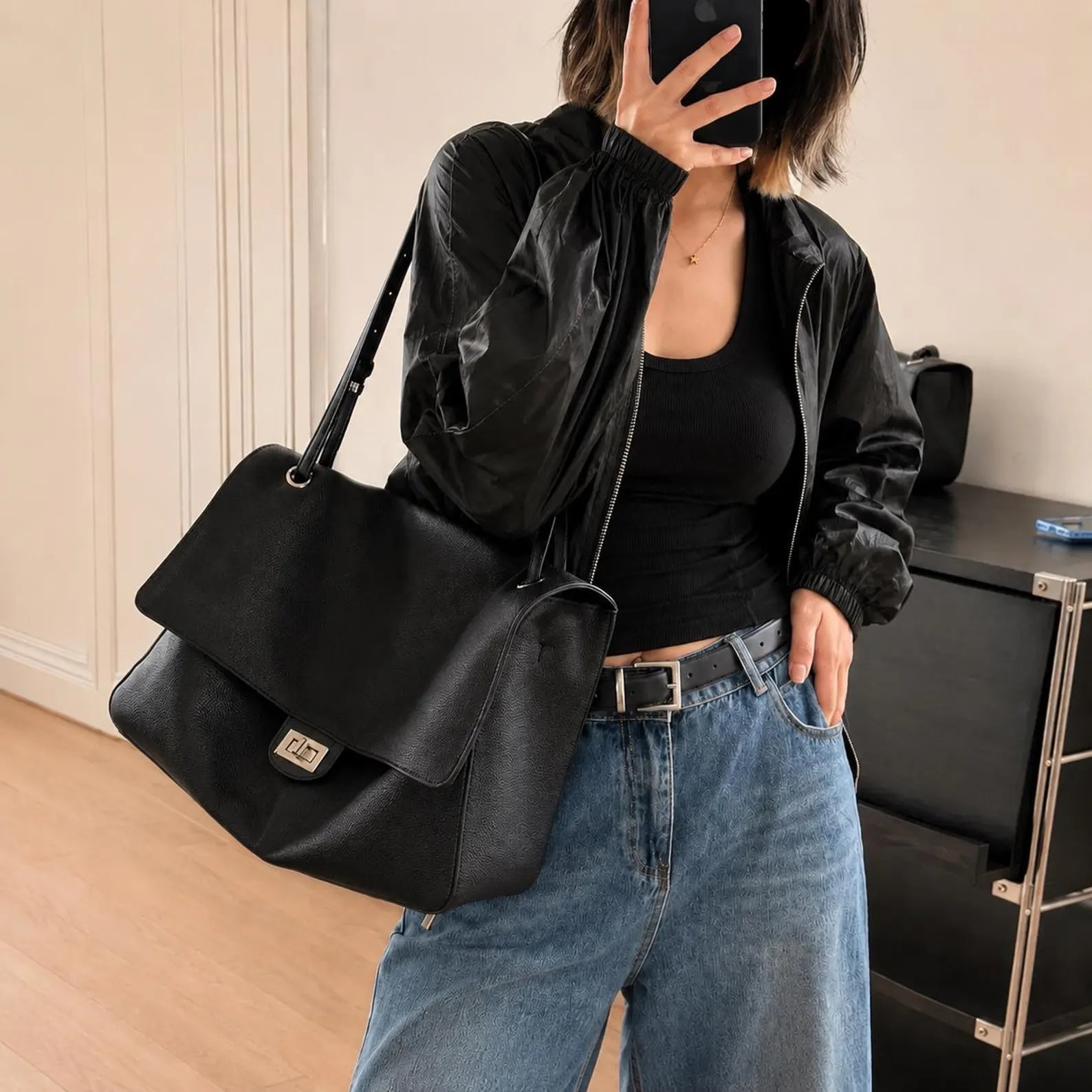 SOERA Miriam Crossbody Shopper Bag - Bag - SOERA-999619-DEF-OS-09700 Black