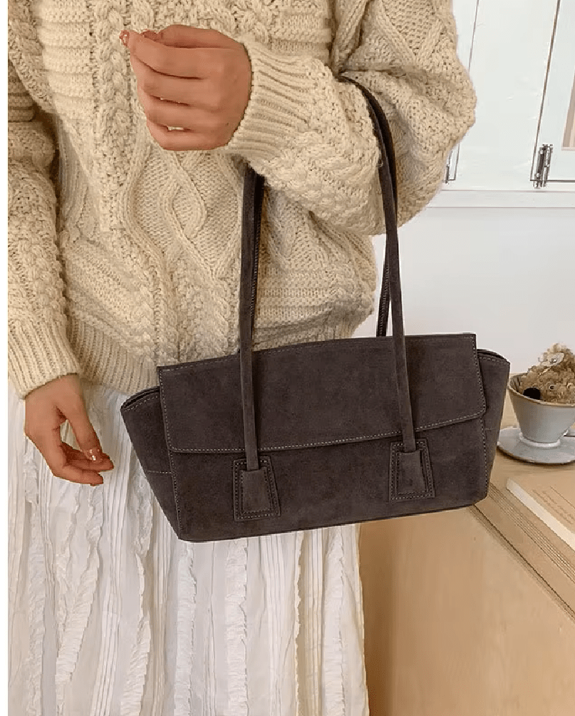 SOERA Nicole Vintage Suede Crossbody Bag - Bag - SOERA-595523-GRE-OS-21091 Grey