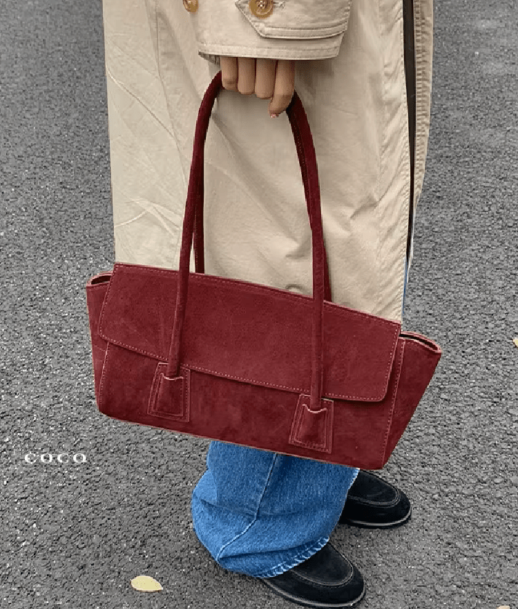SOERA Nicole Vintage Suede Crossbody Bag - Bag - SOERA-595523-RED-OS-53859 Red