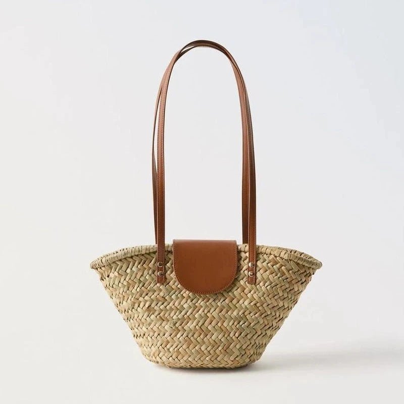 SOERA Sophia Woven Rattan Shoulder Bag - Bag -  Beige