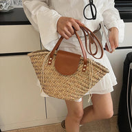 Aisea Bolso de Hombro de Rattan Tejido