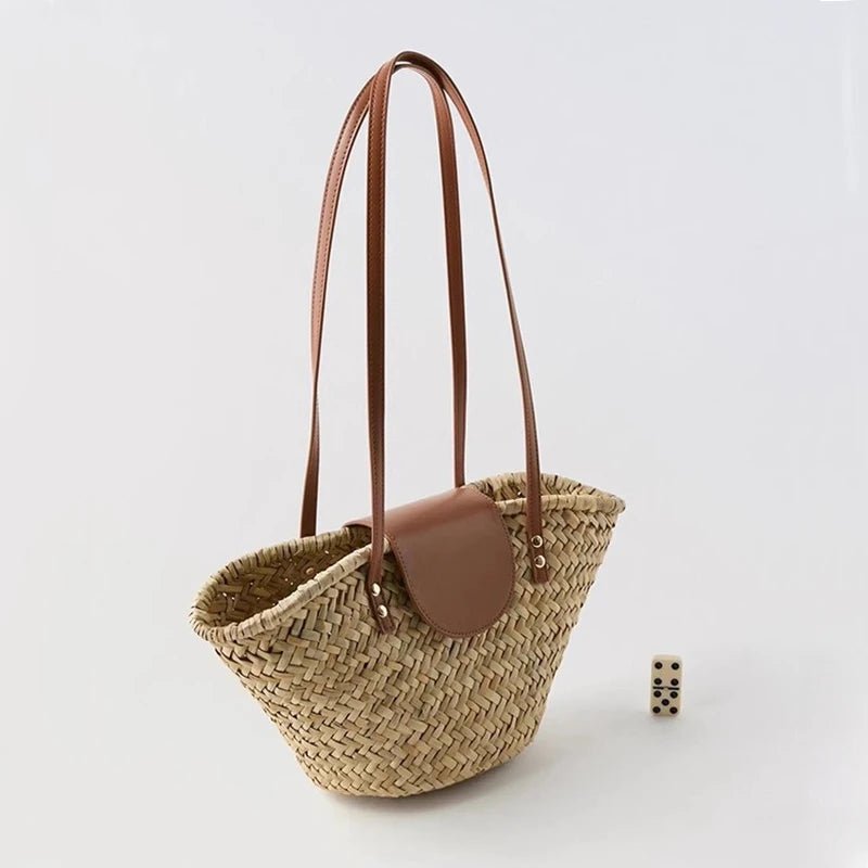 SOERA Sophia Woven Rattan Shoulder Bag - Bag -  Beige