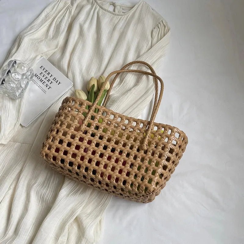 SOERA Claudia Hollowed Shoulder Tote - Bags -  Coffee Yellow