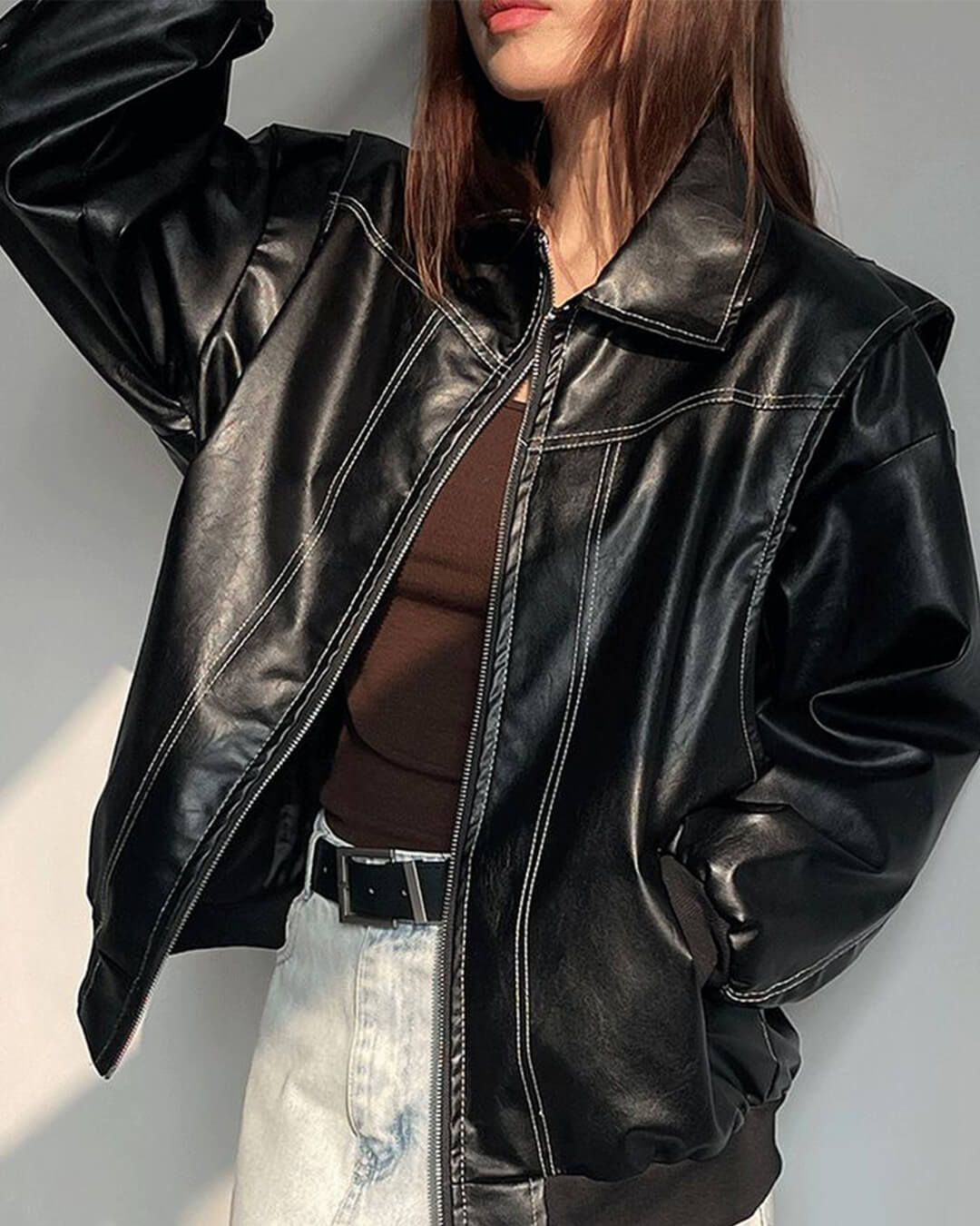 Brooke bomber con cremallera