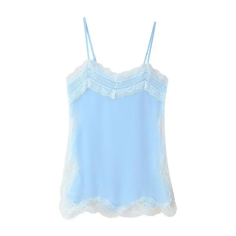 SOERA Diane Lace Trim Cami Top - Camisoles - 1005009863619338-;wD1775118759300046180 White Black S