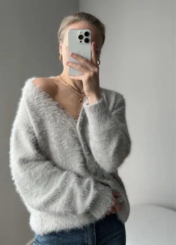 SOERA Terry Cozy Knitted Cardigan - Cardigans - dN1763304746550480122 Light Gray S