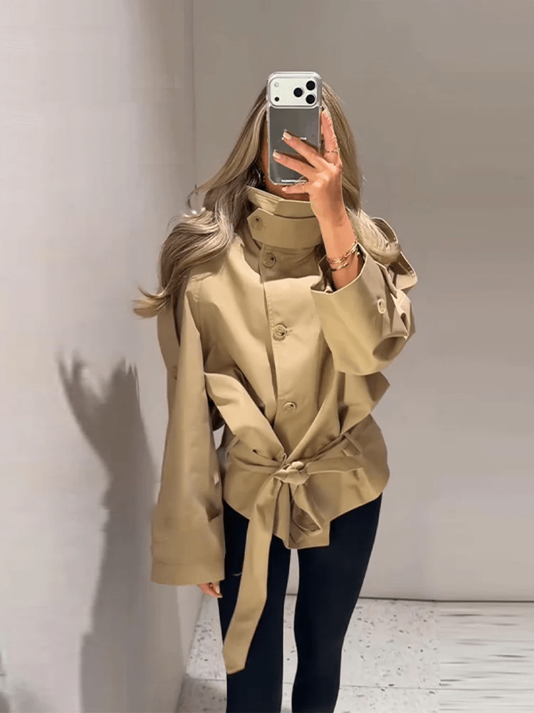 SOERA Anna High Neck Cropped Utility Trench Coat - Coat - SOERA-036099-DEF-OS-74788 M