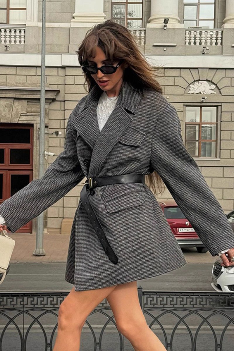 SOERA Anna Structured Tweed Coat - Coat - SOERA-123011-GRE-M-89251 Grey M