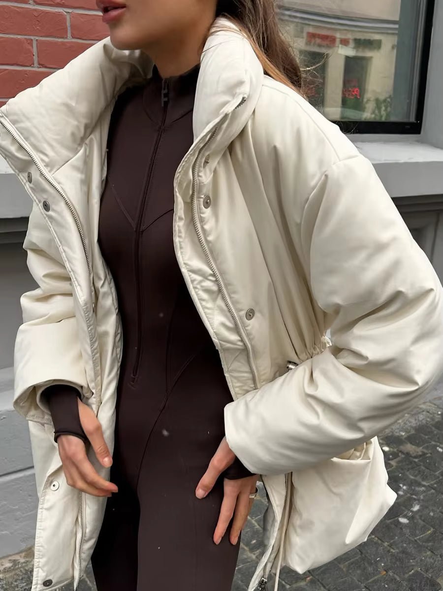 SOERA Emily Stand Collar Padded Puffer Coat - Coat - SOERA-634883-BEI-S-02755 Beige S