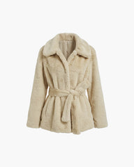 Cappotto Farrah in ecopelliccia con cintura