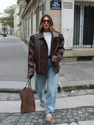 Chaqueta Jackie con cremallera y solapa