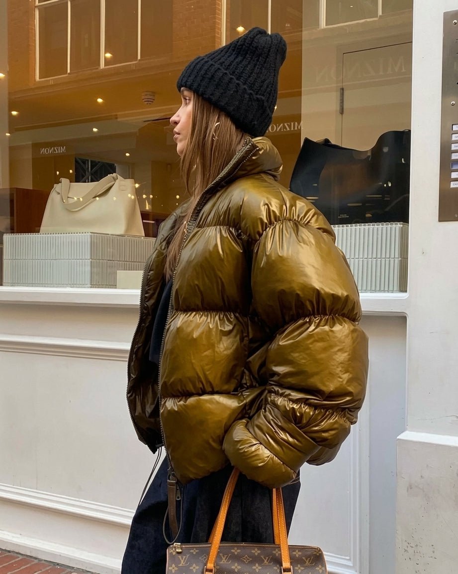 SOERA Olivia Shiny Puffer Jacket - Coats & Jackets -  Gold M