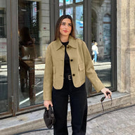 Sandy Collared Faux Suede Jacket