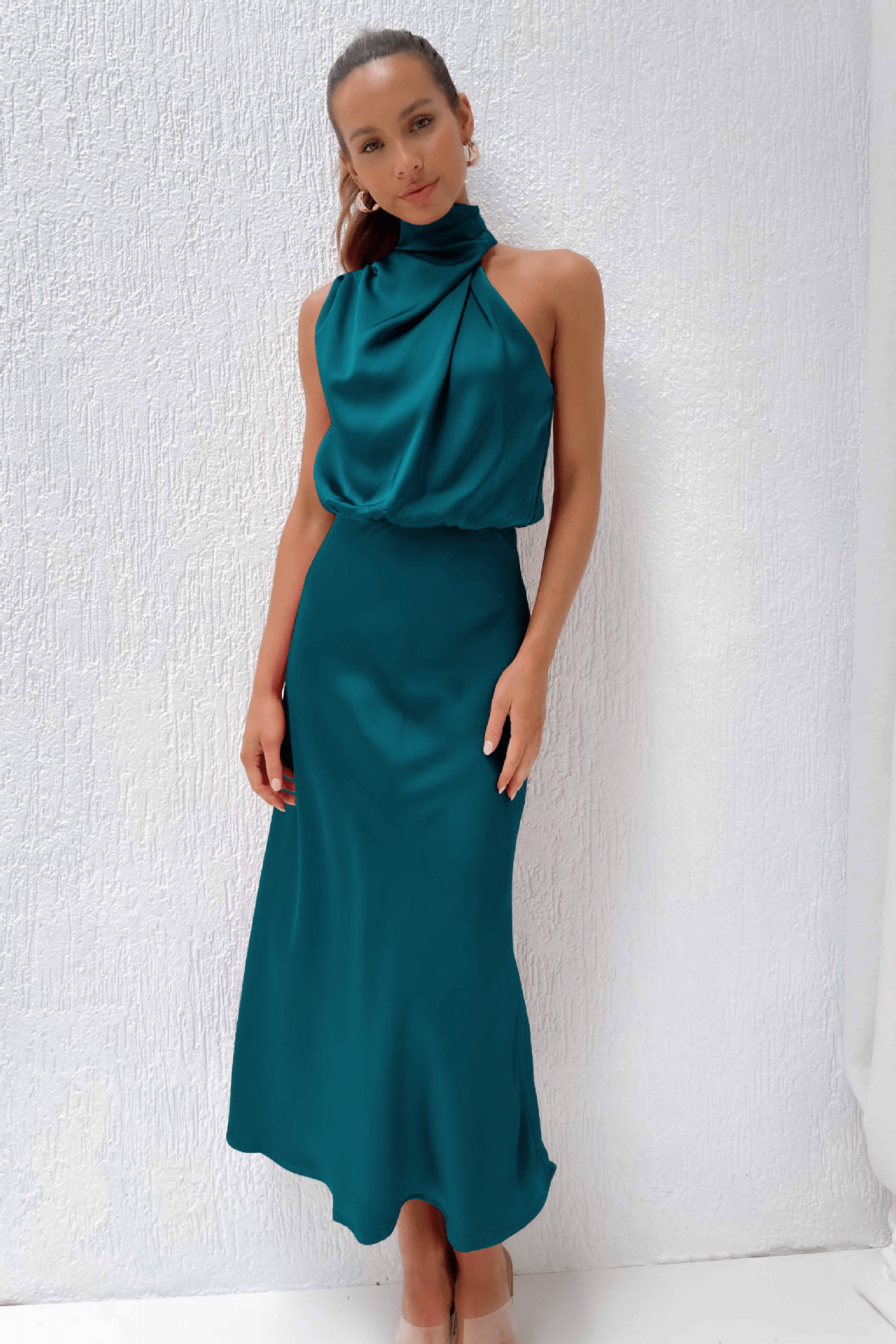 SOERA Bianca Satin Cowl Neck Maxi Dress - Dress -  S