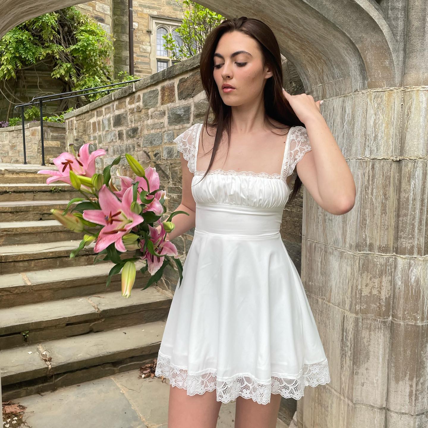 SOERA Bianca Tie - Back Lace Mini Dress - Dress -  White XS