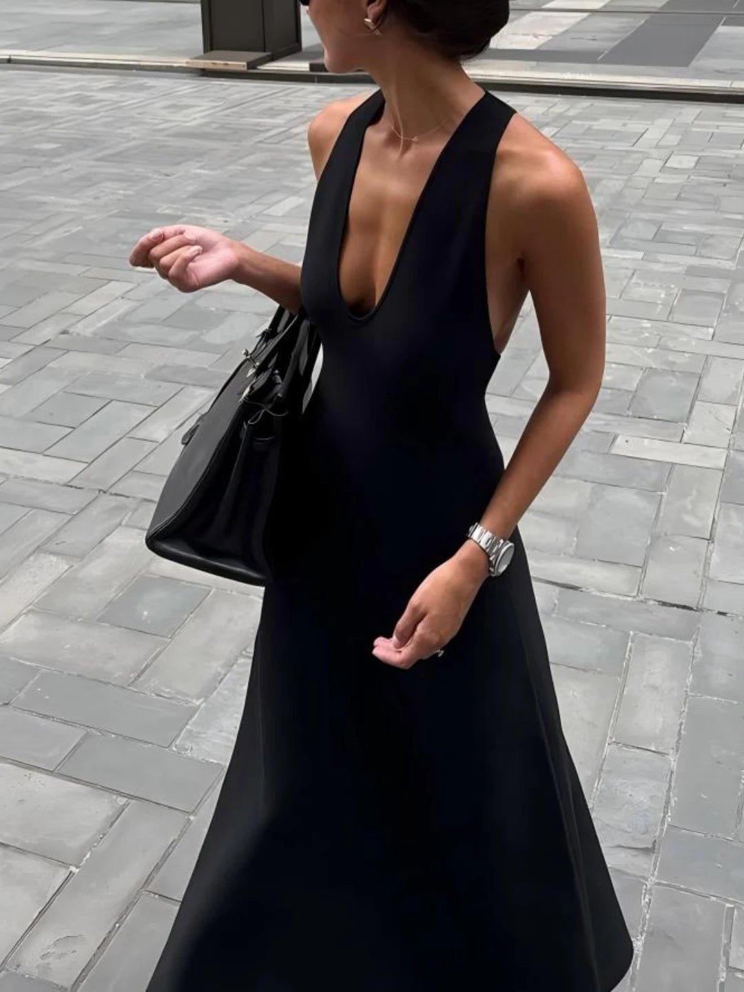 SOERA Celeste Deep V - Neck Halter Maxi Dress - Dress -  S