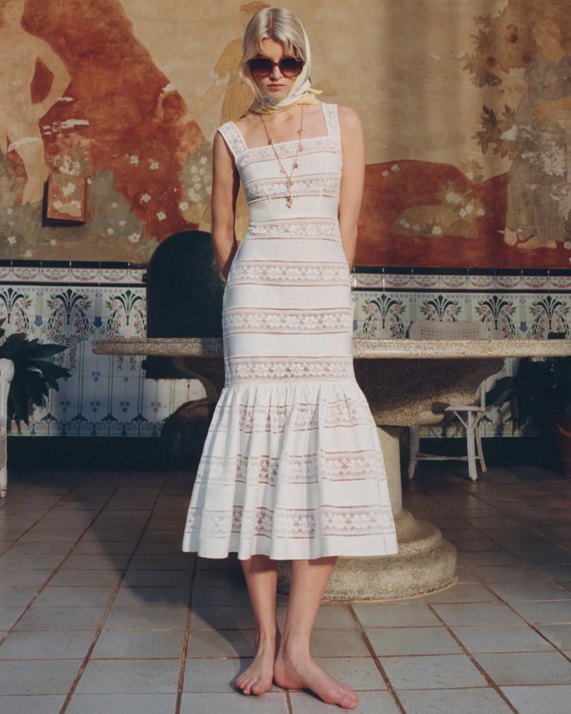 SOERA Celeste Embroidered Lace Fishtail Dress - Dress -  S
