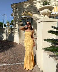 Vestido maxi Bianca estilo sereia com costas de atar