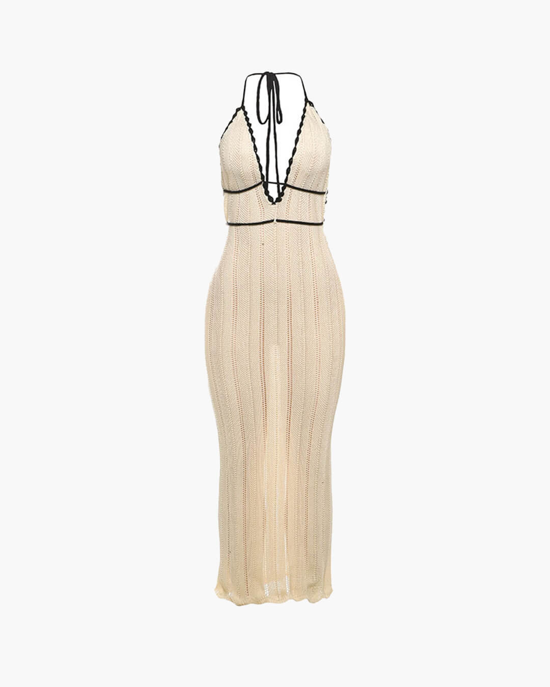 SOERA Harley Lace Up Halter Maxi Dress - Dress -  Brown XS