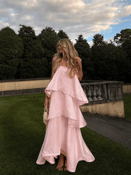 Vestido maxi Mila com folhos em camadas