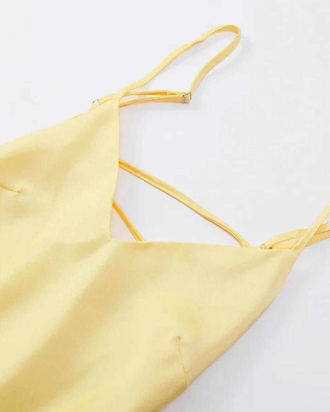SOERA Kirra Satin Backless Maxi Dress - Dress -  Yellow XS