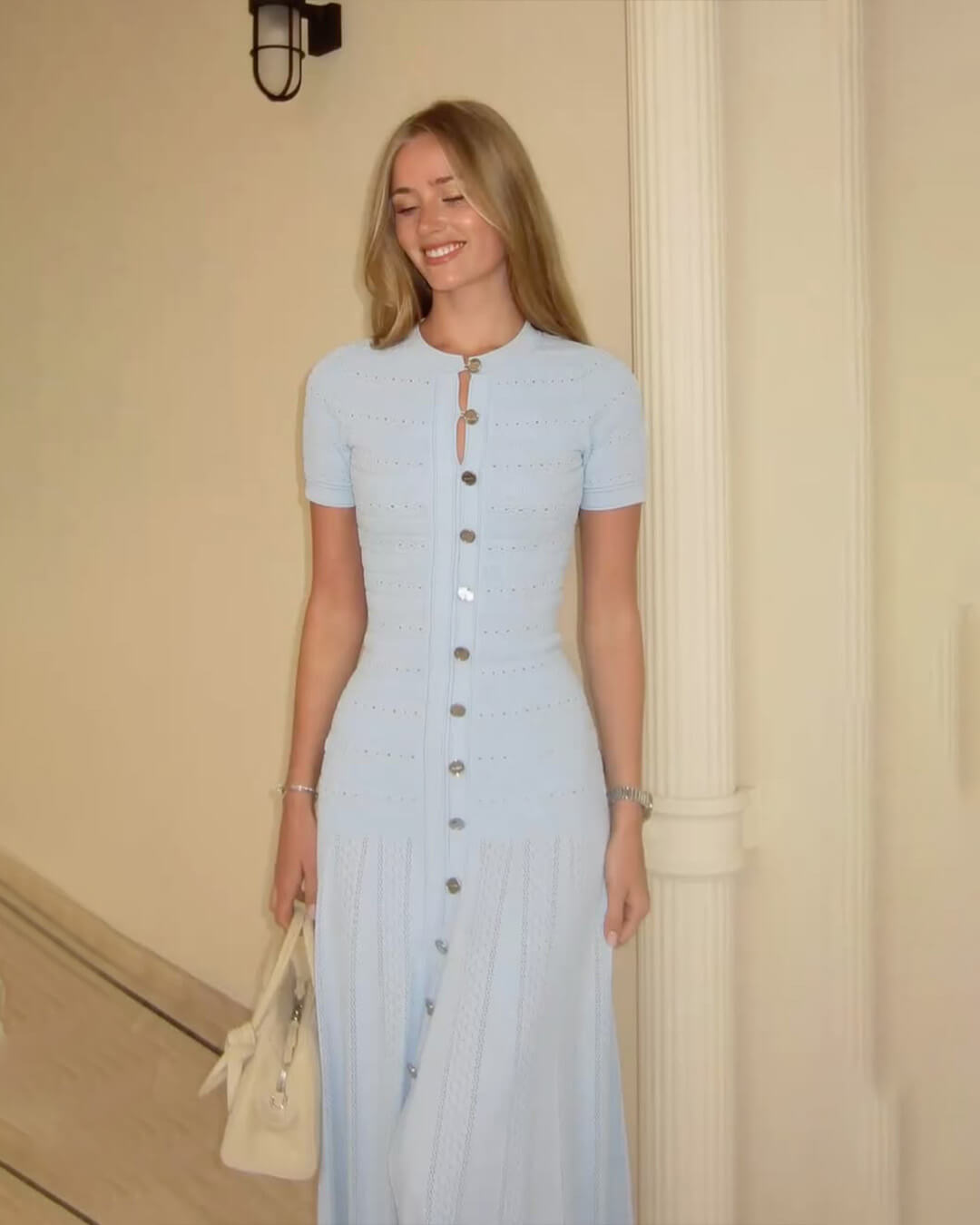 SOERA Quinn Ribbed Knit Midi Dress - Dress -  Blue S