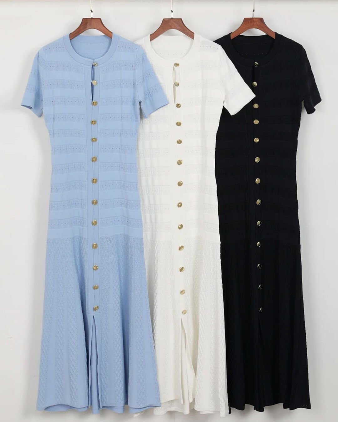 SOERA Quinn Ribbed Knit Midi Dress - Dress -  Navy XS