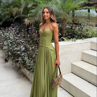 Vestido maxi Vivian plisado con corsé