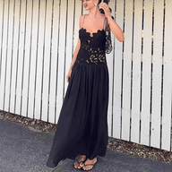 Vestido de noite halter em renda e tule Celeste