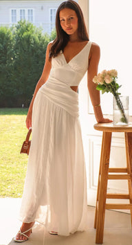 Vestido Anne midi acampanado con aberturas