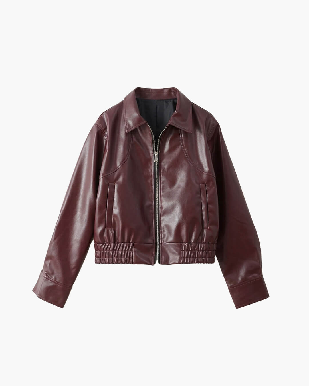 Fiona Weinrot Kunstleder-Reversjacke