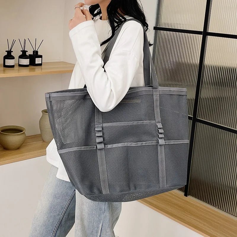 SOERA Beatrice Large Capacity Canvas Beach Tote - Handbags -  Grey