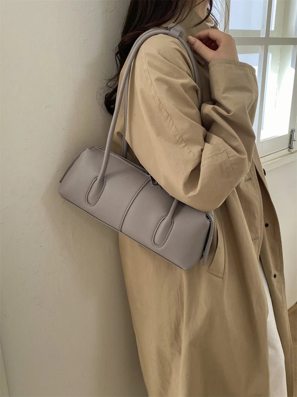 SOERA Beatrice Retro Underarm Shoulder Bag - Handbags -  Grey
