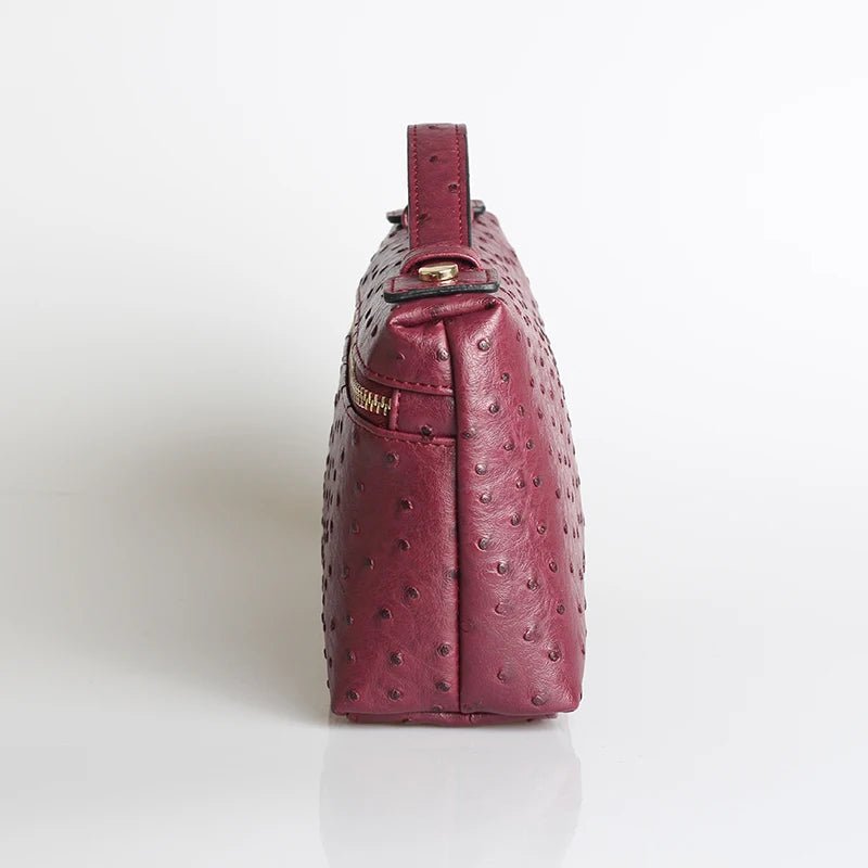 SOERA Bianca Ostrich Pattern Bag - Handbags -  Maroon