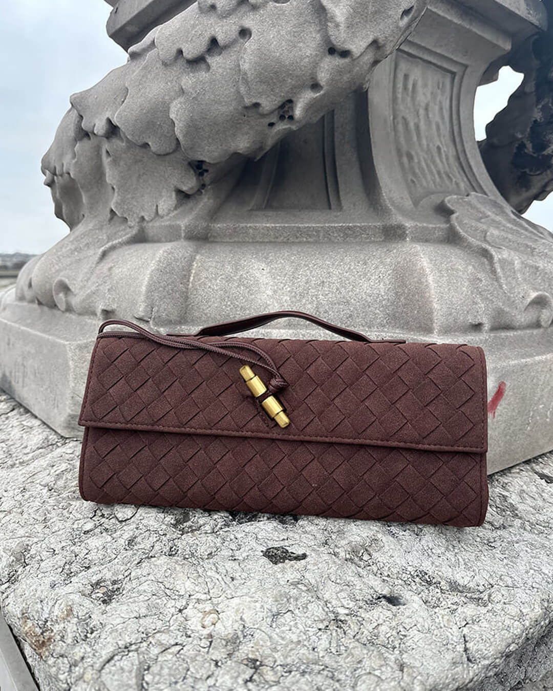 Borsa Bianca in finta pelle scamosciata