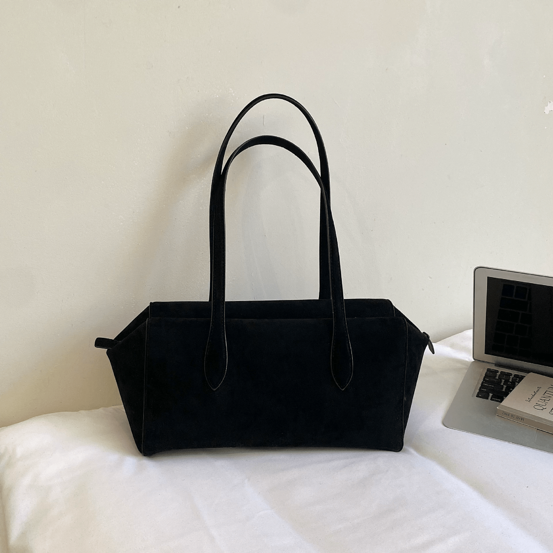 SOERA Claudine Faux Suede Shoulder Bag - Handbags - 1005010148488406-;qe1775590141467698882 Black One Size