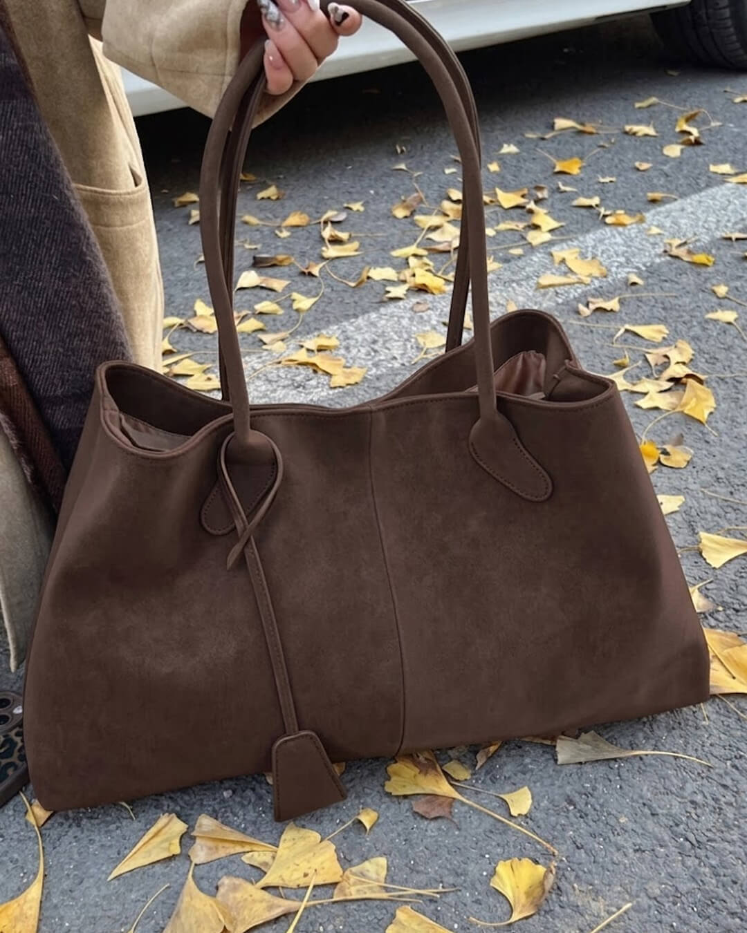 SOERA Joan Vegan Suede Bag - Handbags - 3256809459981451-;uL1757549907235693310 Beige