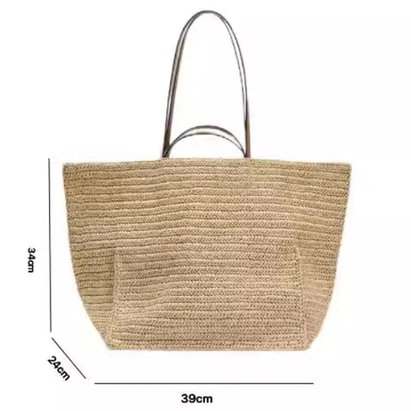 SOERA Naria Woven Straw Tote Bag - Handbags -  Light Brown