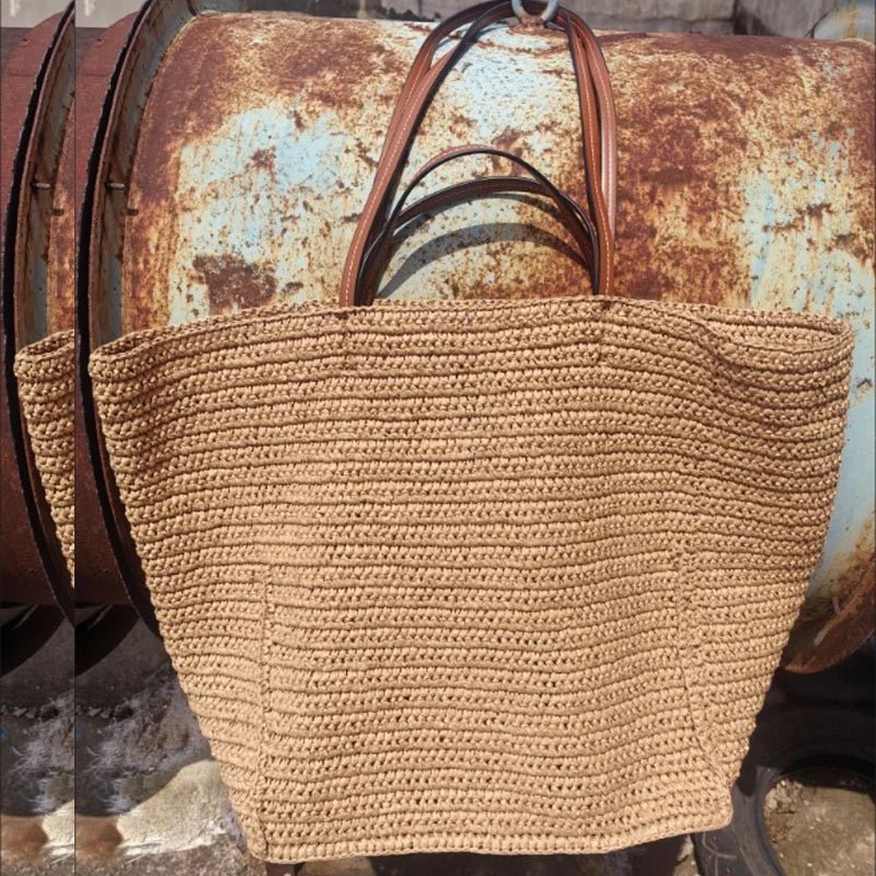 SOERA Naria Woven Straw Tote Bag - Handbags -  Light Brown