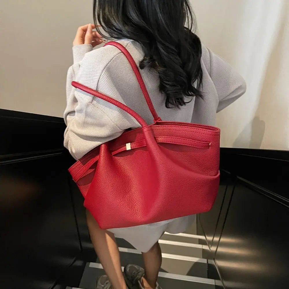 SOERA Sandy Shoulder Tote Bag - Handbags - 3256809401419780-;Hq1764003584727422598 Red