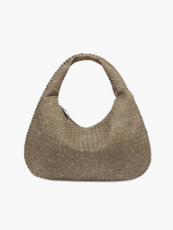 Bolso tejido XL de ante sintético