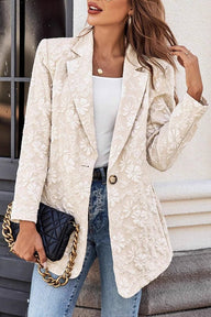 Blazer Jacquard Nadia com Botão Único