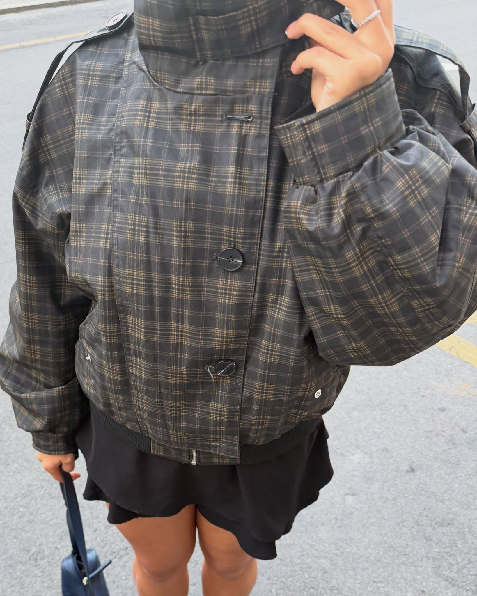 SOERA Ellen Vintage Plaid Bomber Jacket - Jacket - SOERA-355139-1-S-55331 S