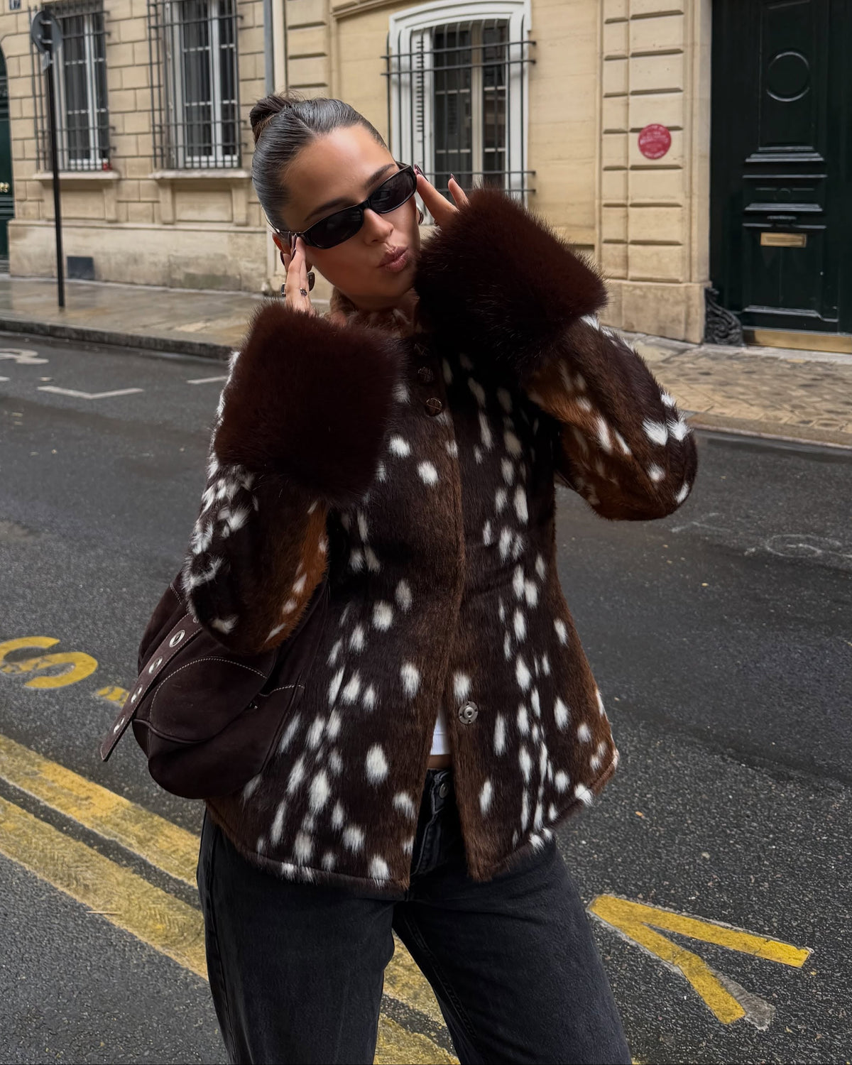 SOERA Julia Stand Collar Faux Fur Bambi Jacket - Jacket - SOERA-492931-PIC-L-49667 L