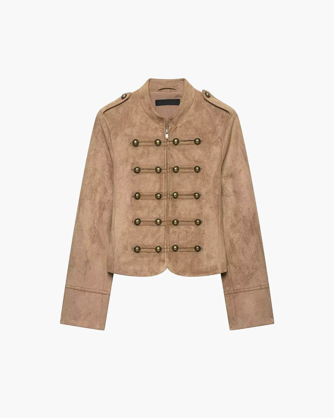 SOERA Kate Faux Suede Napoleon Slim Jacket - Jacket - SOERA-913155-1-L-10883 Brown L