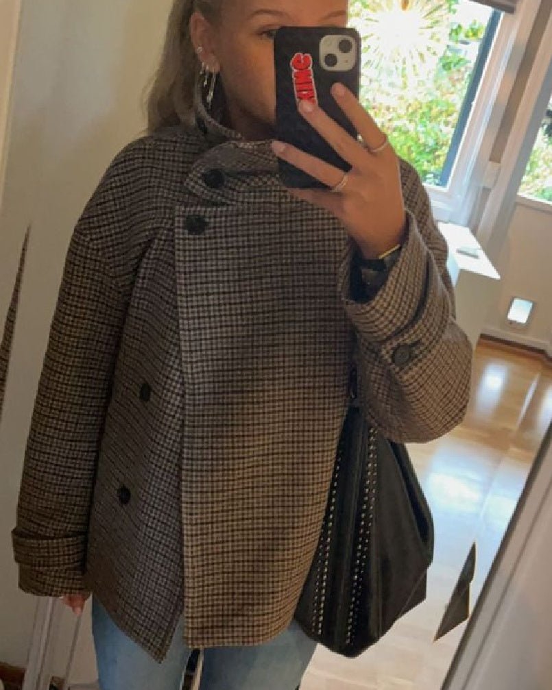 SOERA Nadia Houndstooth Buttoned Stand Collar Jacket - Jacket - SOERA-085571-ASP-M-52067 M