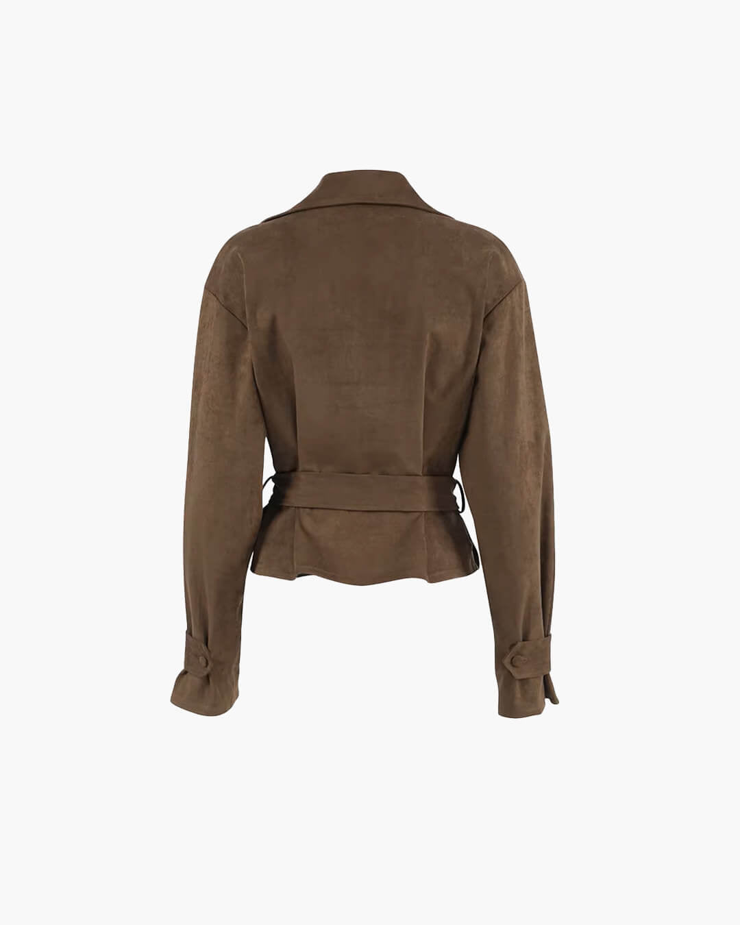 SOERA Ruth Faux Suede Belted Wrap Jacket - Jacket - SOERA-364803-BRO-L-21699 Brown L