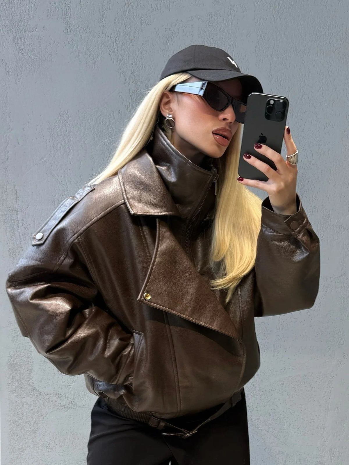 Denise taillierte Jacke aus veganem Leder
