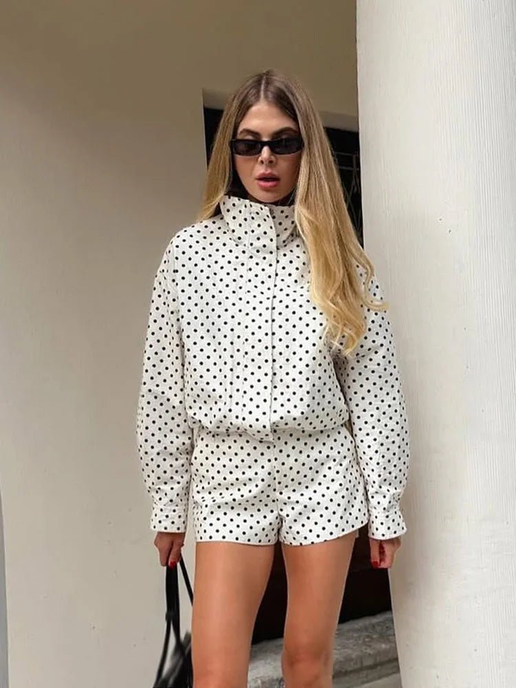 SOERA Hermine Polka Dot Jacket - Jackets - 1005009613676654-;TF1773321573299704857 White M